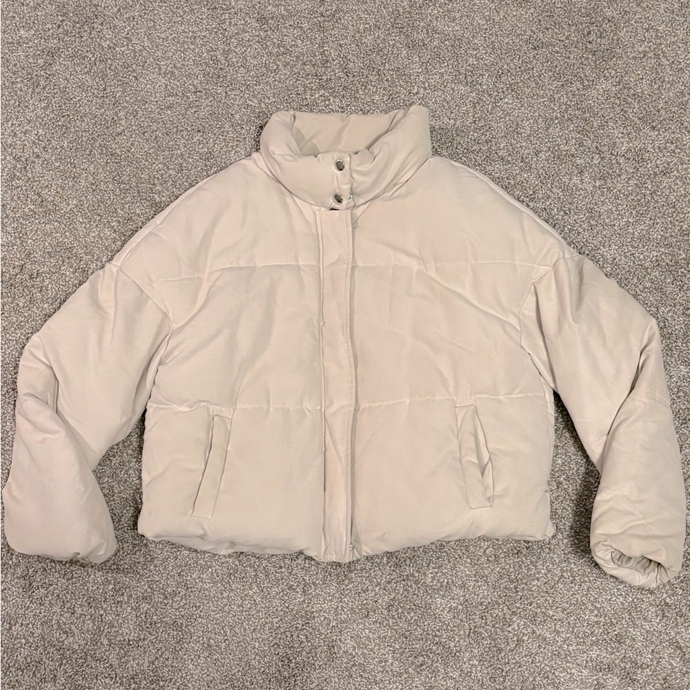Fashion Nova Soft Pink Puffer Jacket